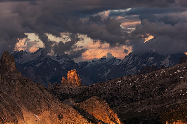 Cinque Torri, Ampezzo Dolomites, Cortina d'Ampezzo, Belluno, Veneto, Italy.