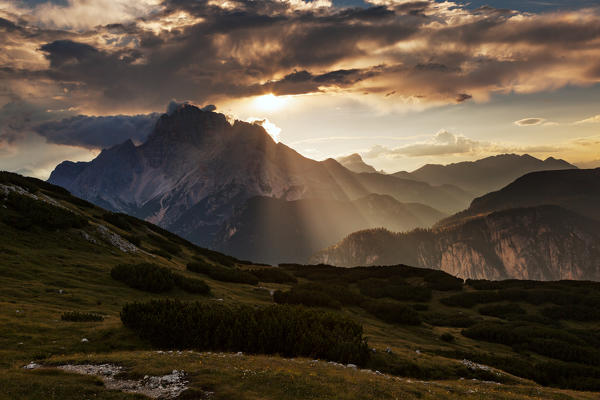 Croda Rossa d'Ampezzo from Piana Mount, Dolomites, Misurina, Belluno, Veneto, Italy.