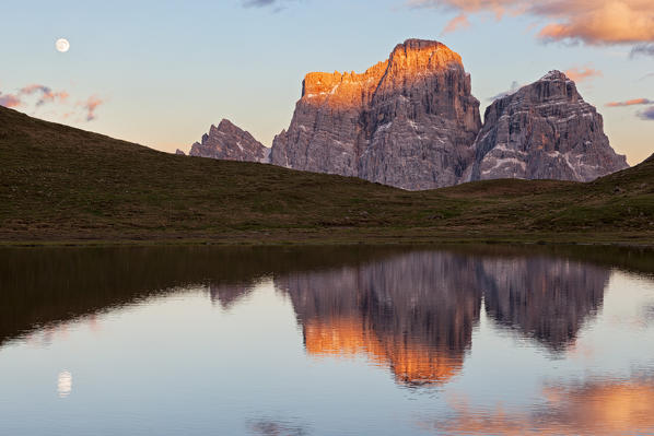 Baste Lake with Pelmo, Dolomites, San Vito di Cadore, Belluno,Veneto, Italy.