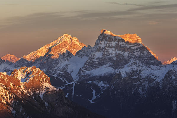 Antelao and Pelmo, Dolomites, Veneto, Belluno, Italy.