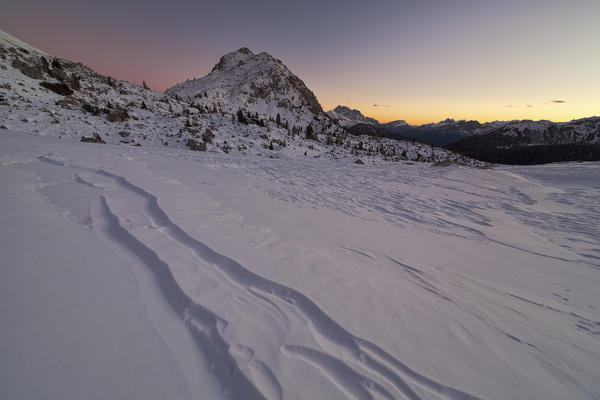 Valparola Pass, Dolomites, Veneto, Belluno, Italy.