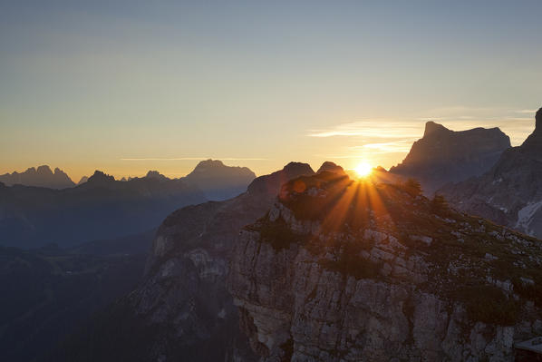 Dawn from Col Rean (Civetta group), Dolomites, Veneto, Belluno, Italy.