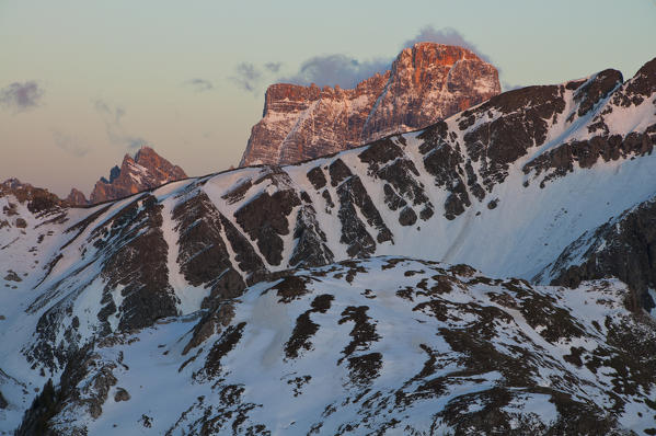 Pelmo from Giau Pass, Dolomites, San Vito di Cadore, Belluno, Italy.