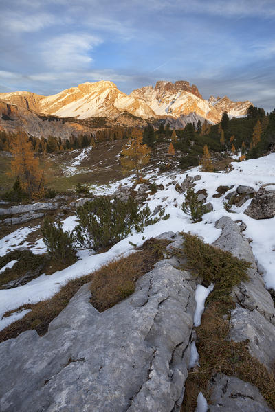 Croda Rossa d'Ampezzo Group, Ampezzo Dolomites, Cortina d'Ampezzo, Belluno, Veneto, Italy.