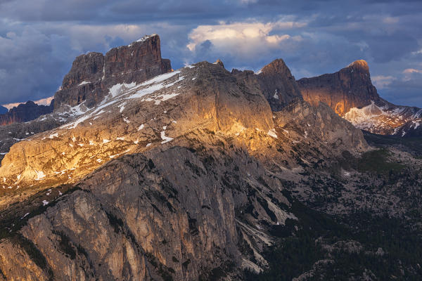 The Nuvolao Group from Setsass, Ampezzo Dolomites, Cortina d'Ampezzo, Belluno, Veneto, Italy.