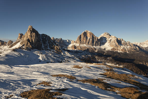 Nuvolao and Tofane groups, Ampezzo Dolomites, Cortina d'Ampezzo, Belluno, Veneto, Italy.