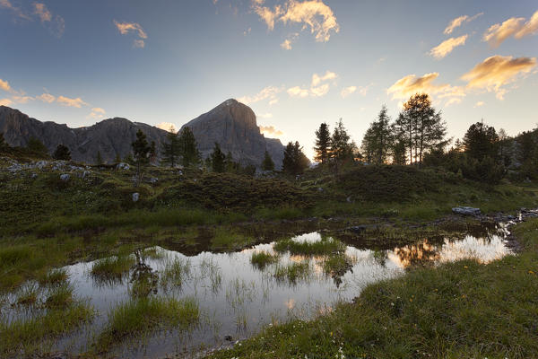 Limedes Lake, Ampezzo Dolomites, Cortina d'Ampezzo, Belluno, Veneto, Italy.