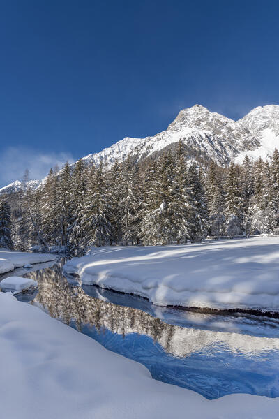 Anterselva/Antholz, South Tyrol, Italy. Autumn at the Lake of Anterselva/Antholzer See.