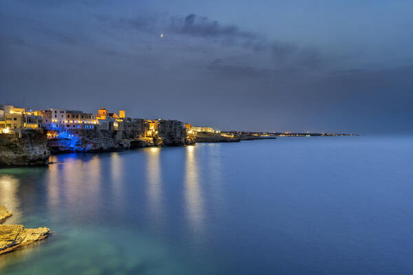 Polignano a Mare, bari, Apulia, Italy.Polignano a Mare at dusk