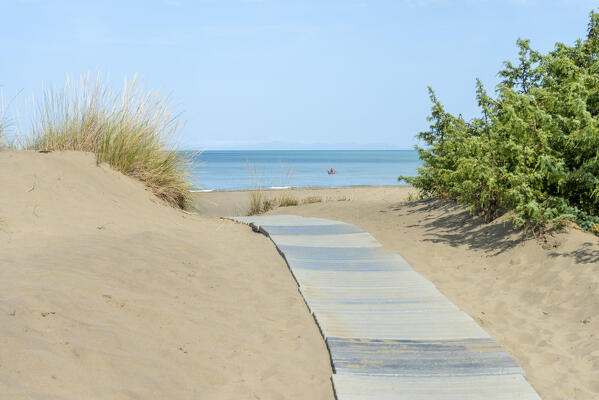 Marina di Grosseto, Grosseto province, Tuscany, Italy, Europe. The beach of Marina di Grosseto