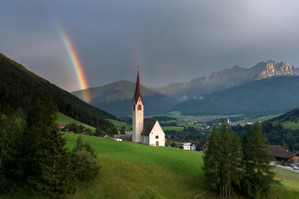 Perca/Percha, South Tyrol, Italy. Rainbow at Nessano