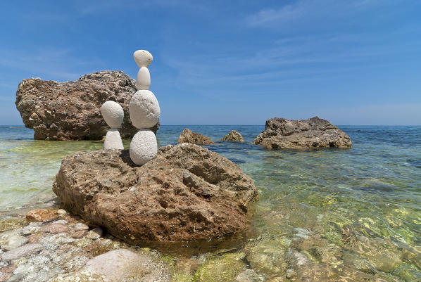 Conero, Marche, Italy. On the beach of Sassi Neri (black Stones)