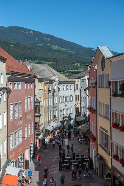 Brunico, South Tyrol, Italy. The Shopping Street of Brunico/Bruneck.