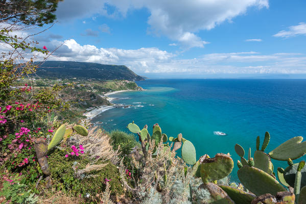 Capo Vaticano, Vibo Valentia, Calabria, Italy. View from Capo Vaticano to the beach of Grotticelle