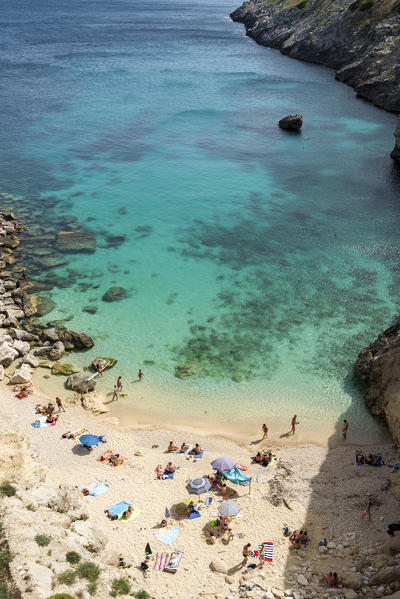 Santa Cesarea Terme, Porto Miggiano, province of Lecce, Salento, Apulia, Italy. The beautiful bay of Porto Miggiano