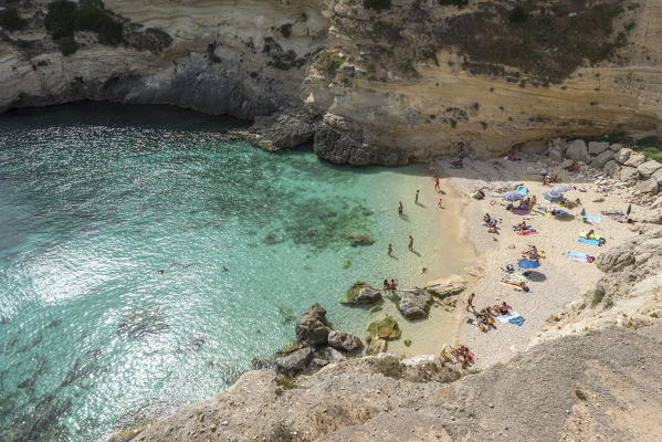 Santa Cesarea Terme, Porto Miggiano, province of Lecce, Salento, Apulia, Italy. The beautiful bay of Porto Miggiano