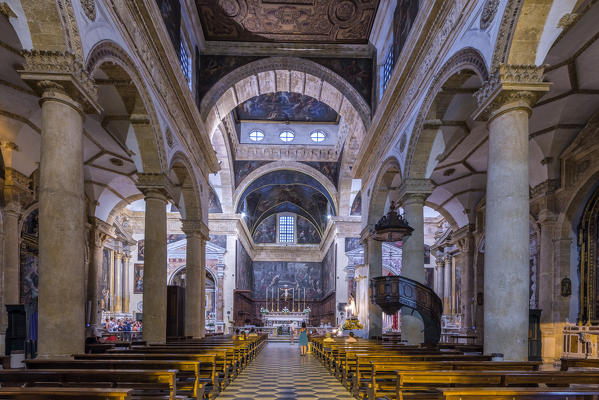 Gallipoli, province of Lecce, Salento, Apulia, Italy. The cathedral of Gallipoli