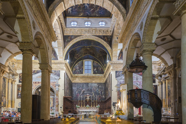 Gallipoli, province of Lecce, Salento, Apulia, Italy. The cathedral of Gallipoli