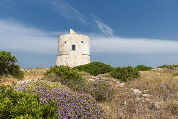 Punta Pizzo, Gallipoli, province of Lecce, Salento, Apulia, Italy. The tower of Punta Pizzo