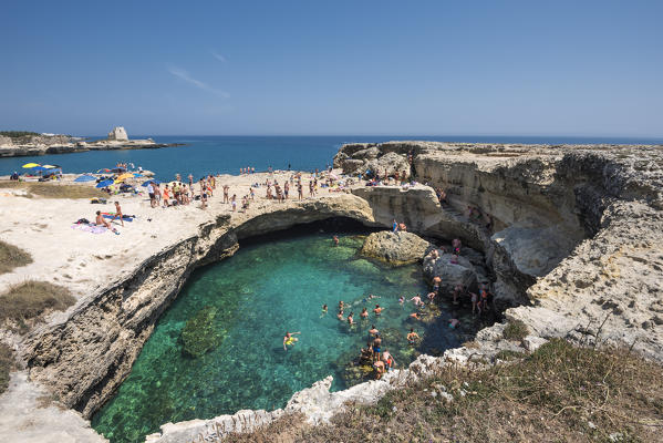 Melendungo, province of Lecce, Salento, Apulia, Italy. The Grotta della Poesia (Cave of poetry)