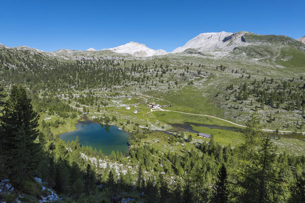 Fanes, Dolomites, South Tyrol, Italy. The refuge Lavarella 