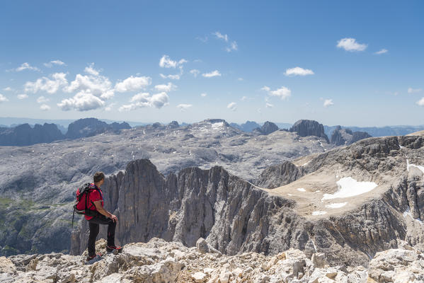 Cima dei Bureloni, Paneveggio-Pale of San Martino natural park, Trento province, Trentino Alto Adige, Italy, Europe. View from the summit of Cima dei Bureloni