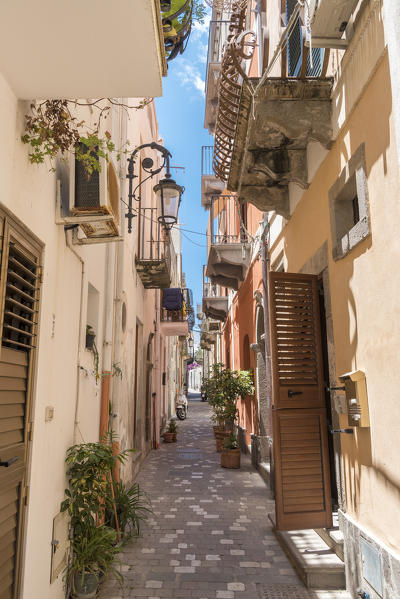 Lipari, Messina district, Sicily, Italy, Europe. Alley on Lipari