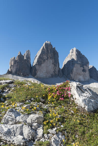 Sesto / Sexten, province of Bolzano, Dolomites, South Tyrol, Italy. Three Peaks of Lavaredo