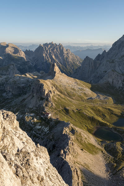 Sesto / Sexten, province of Bolzano, Dolomites, South Tyrol, Italy. View from the summit of Mount Paterno