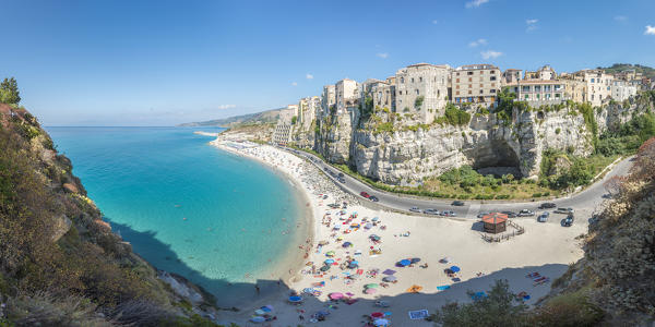 Tropea, Province of Vibo Valentia, Calabria, Italy. View of Tropea from the sanctuary Santa Maria Island