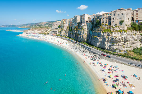 Tropea, Province of Vibo Valentia, Calabria, Italy. View of Tropea from the sanctuary Santa Maria Island