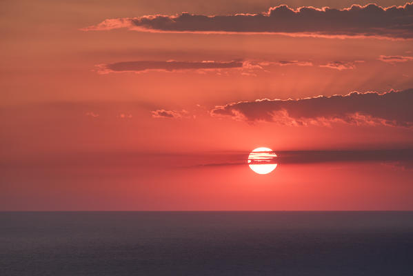 Zambrone, province of Vibo Valentia, Calabria, Italy, Europe. Sunset in Zambrone