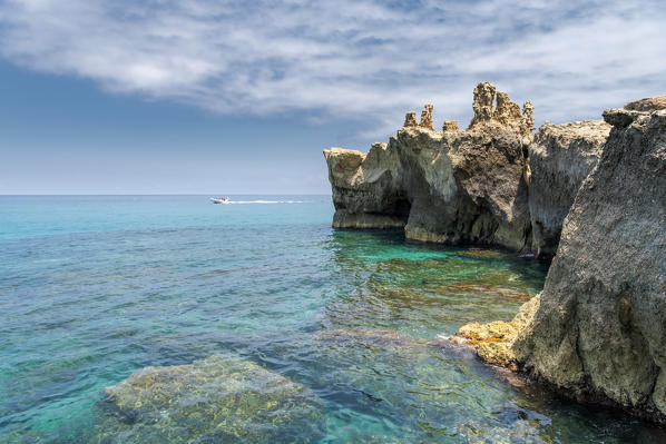 Ricadi, province of Vibo Valentia, Calabria, Italy, Europe. Cliffs on the beach of Riaci