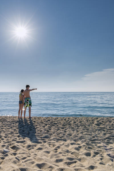 Zambrone, province of Vibo Valentia, Calabria, Italy, Europe. Children at the beach of Zambrone (MR)