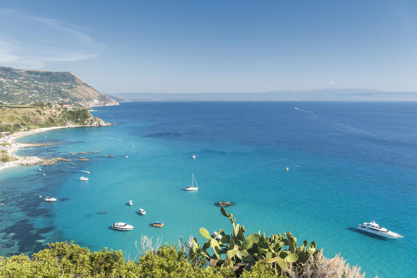 Capo Vaticano, Ricadi, province of Vibi Valentia, Calabria, Italy, Europe. View from Capo Vaticano to the beach of Grotticelle