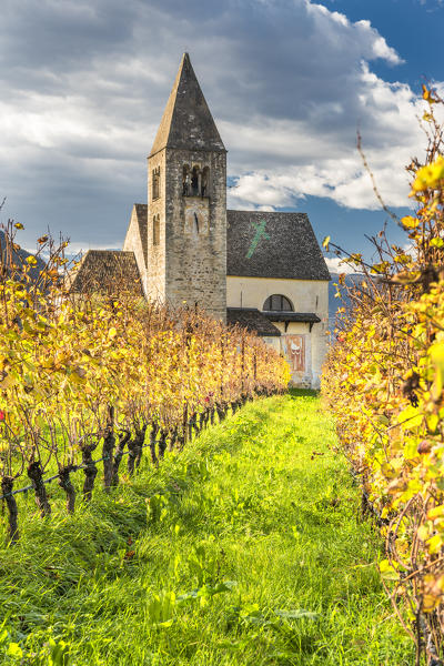 Mazon, Ora / Neumarkt, province of Bolzano, South Tyrol, Italy, Europe. The church San Michele Arcangelo