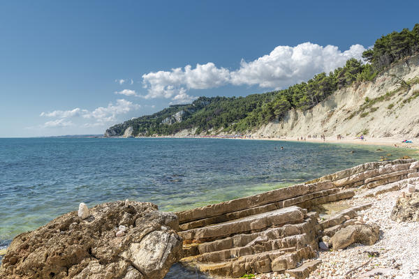 Sirolo, province of Ancona, Marche, Italy, Europe. The beach of San Michele is a part of the Regional Natural Park of the Conero