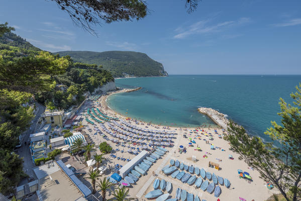 Sirolo, province of Ancona, Marche, Italy, Europe. The beach of Urbani is a part of the Regional Natural Park of the Conero