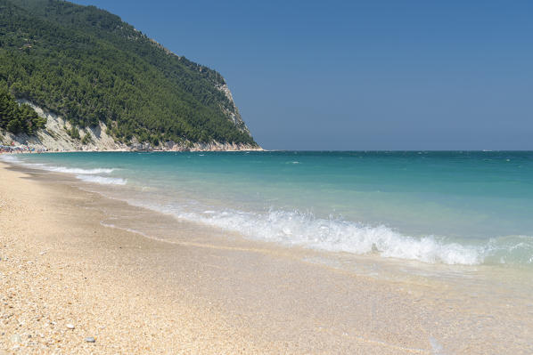 Sirolo, province of Ancona, Marche, Italy, Europe. The beach of San Michele is a part of the Regional Natural Park of the Conero