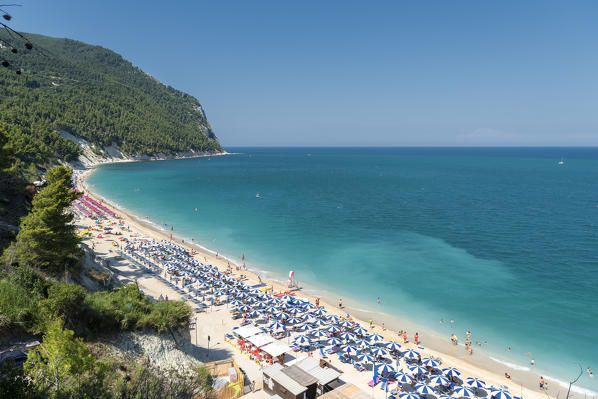 Sirolo, province of Ancona, Marche, Italy, Europe. The beach of San Michele is a part of the Regional Natural Park of the Conero