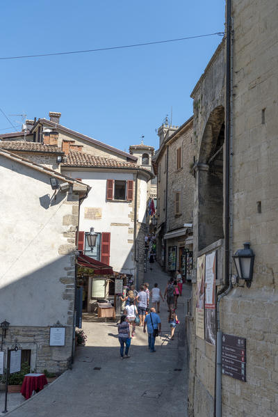 In the Balicius street, city of San Marino. Republic of San Marino, Europe. In the Balicius street