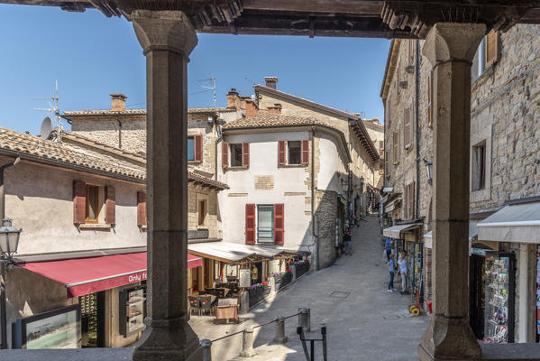 In the Balicius street, city of San Marino. Republic of San Marino, Europe. In the Balicius street