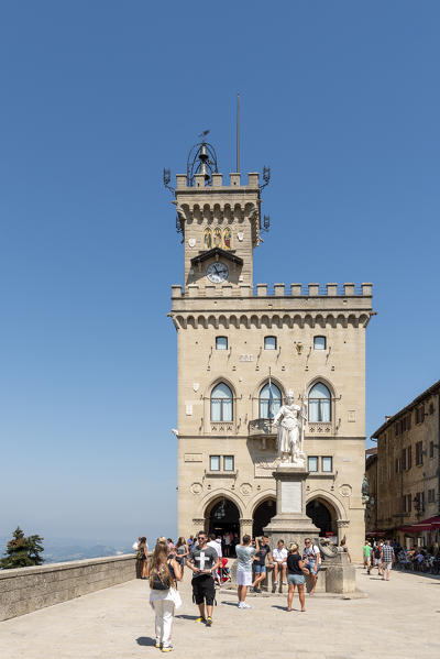 City of San Marino. Republic of San Marino, Europe. The Palazzo Pubblico, seat of the government of San Marino