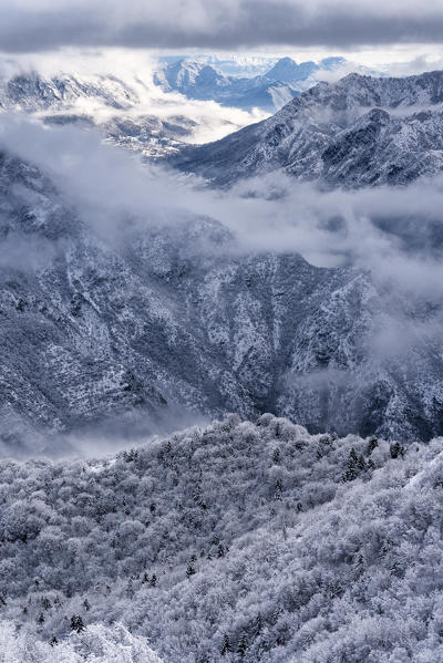 Winter Season in Brescia prealpi, Brescia province, Lombardy, Italy, Europe