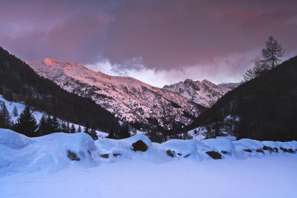 Castellaccio group at sunset, Ponte di Legno in Italy, Brescia province, Lombardy District, Europe