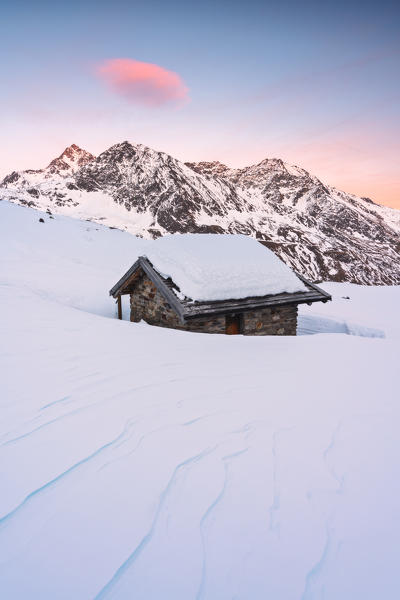 Sunset in Valle delle Messi in Ponte di Legno, Upper Camonica valley, Brescia province, Lombardy District, Italy, Europe