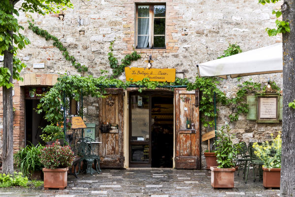 Detail of Bagno Vignoni village in Orcia Valley, Siena province, Italy, Tuscany