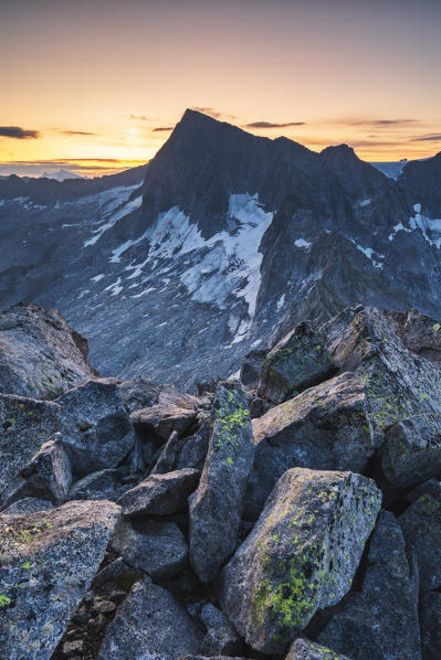 Sunrise in Adamello park from Cima Plem, Brescia province, Lombardy district, Italy, Europe