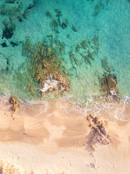 Aerial view, Vignola mare beach in Sassari province, Sardinia, Italy, Europe.