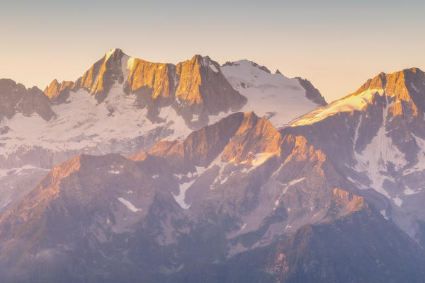 Presanella group from the lakes of Strino, Val di Sole, Trentino Alto Adige, Italy